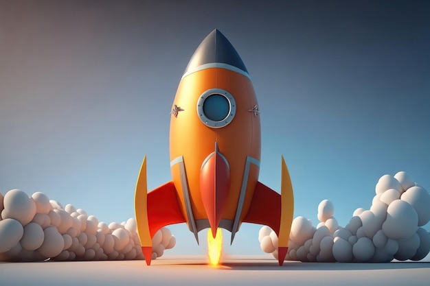 Cartoon Rocket w generowaniu sztucznej inteligencji w stylu 3D