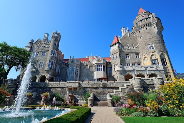 Casa Loma w Toronto z błękitnym niebem