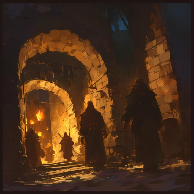 Catacomb Quest Fantasy Scene Roleplaying