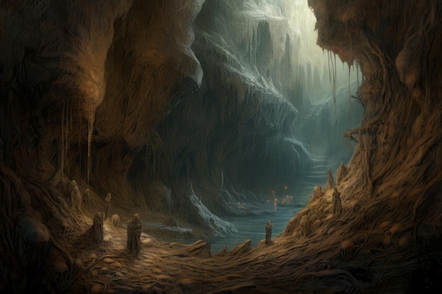Cave Cavern fantasy Generuj Ai