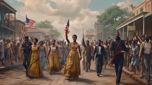 Zdjęcie celebreate_juneteenth_freedom_day_emancipation pięknie wykonane za pomocą generative ai