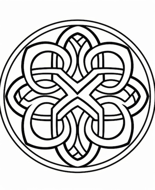 Zdjęcie celtycki wzór abstrakcyjna ilustracja izolowana na białym tle