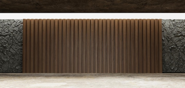 Cementowa podłoga drewniana ściana garażowa scena magazynu nowoczesny showroom tło ilustracja 3D