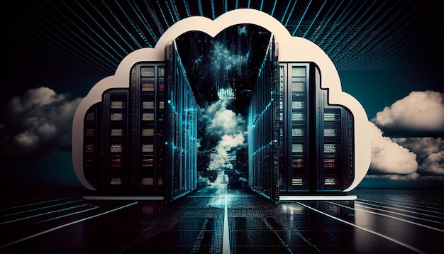 Centrum danych technologii w chmurze Koncepcja przetwarzania w chmurze Generative Ai