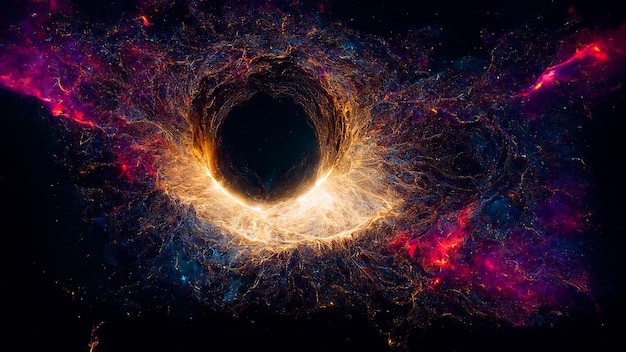 Centrum Galaktyki Kosmiczna supermasywna czarna dziura Spektakularna ilustracja artystyczna