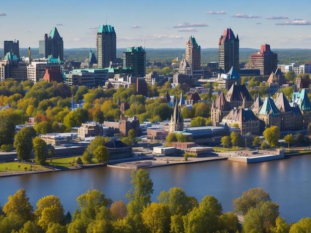 Centrum miasta Ottawa skyline cityscape of Canada