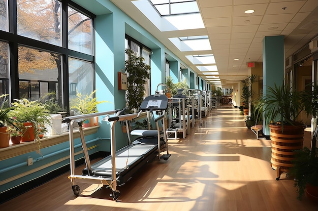 Zdjęcie centrum rehabilitacyjne obiekt znajdujący się w szpitalu lub powiązany z nim, który zapewnia specjalistyczne leczenie