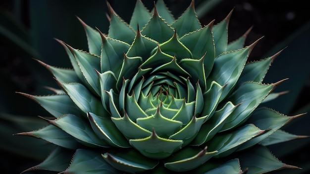 Centrum rośliny Agave Parryi Generative Ai