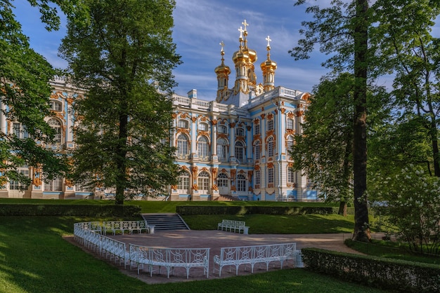 Cerkiew Wniebowstąpienia Chrystusa Pałacu Katarzyny W Carskim Siole Sankt Petersburg Rosja
