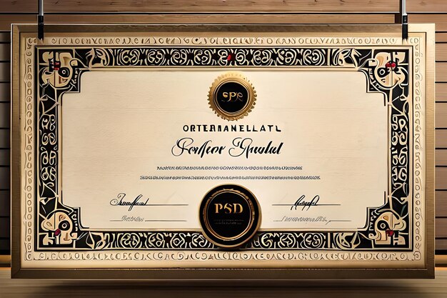certyfikat dla pjx kruzm przedstawiony jest w złotej i czarnej ramce.