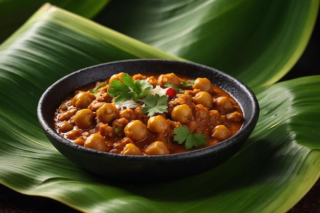 Chana Masala na liście bananowym