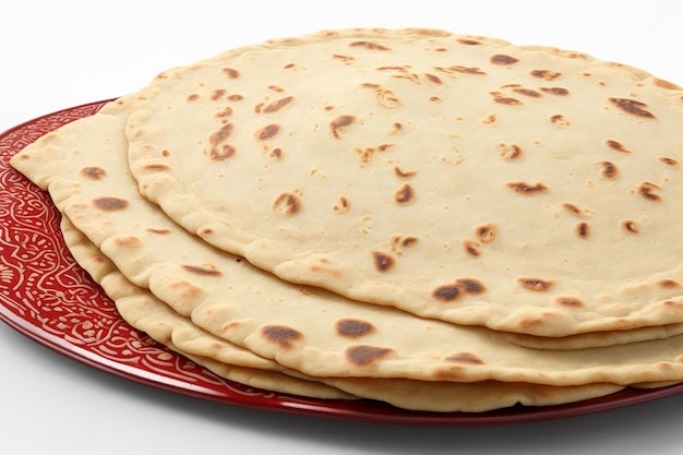 Chapati na białym tle