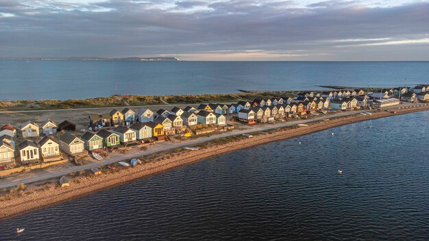 Zdjęcie chaty plażowe w porcie mudeford