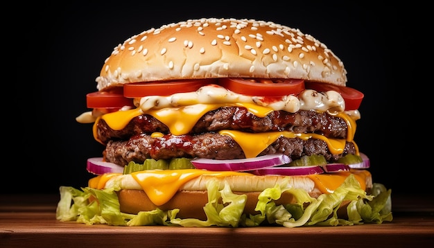 Cheese Burger Elevation Widok boczny odizolowany