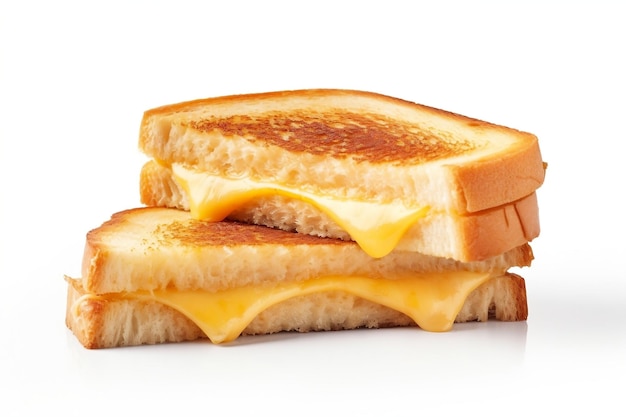 Cheese Toasted Sandwich samodzielnie na białym tle Generatywne Ai