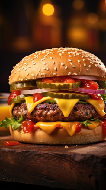 Cheeseburger to burger z kawałkiem topionego sera