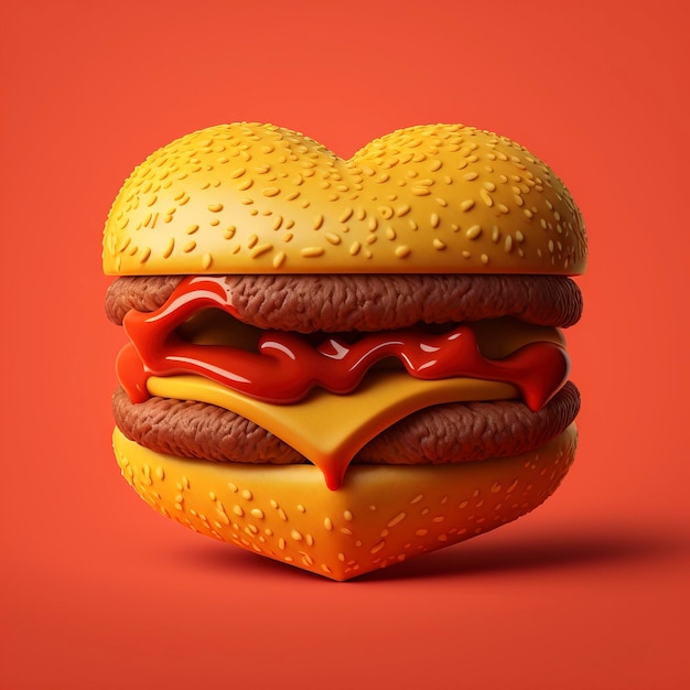 Cheeseburger w kształcie serca