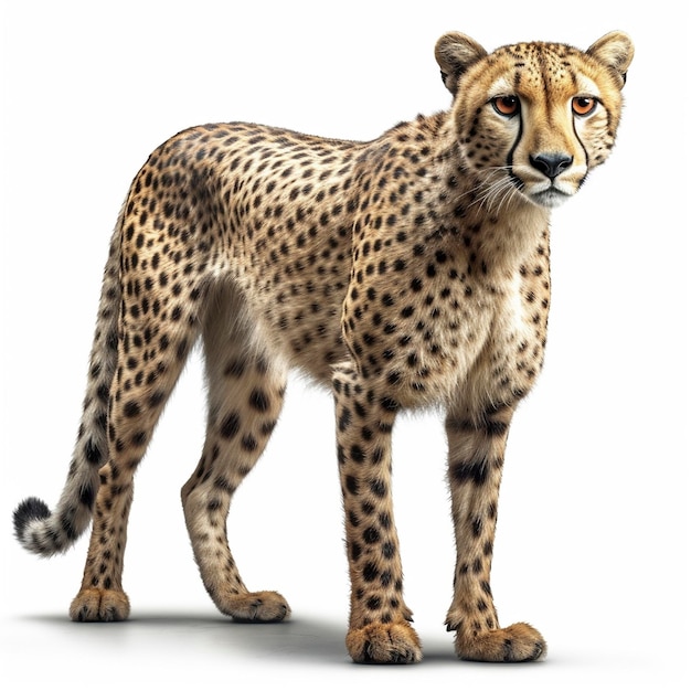 Cheetah samodzielnie na białym tle Generatywne AI