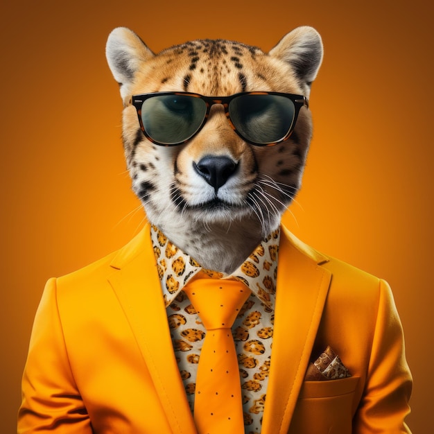 Cheetah W Garniturze Odważna I Kolorowa Grafika 3D