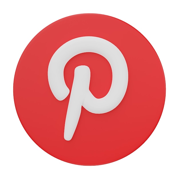 Zdjęcie chiangrai tajlandia 24 marca 2023 3d pinterest logo aplikacji na białym tle