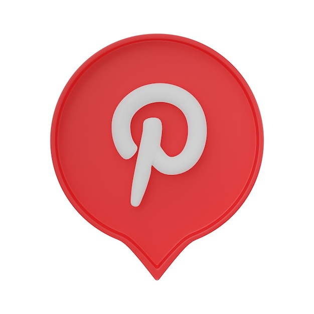 CHIANGRAI TAJLANDIA 28 marca 2023 3D Pinterest logo aplikacji na przezroczystym tle