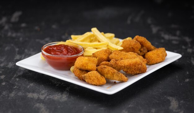 Chicken Nuggets zbliżenie strzał selektywnej ostrości