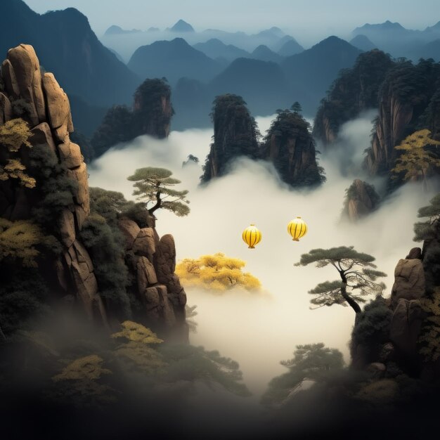 Zdjęcie chińska góra huangshan