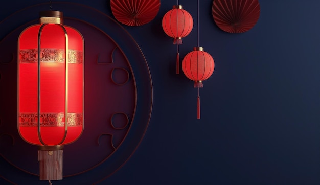 Zdjęcie chińska latarnia na czerwonym tle, światło lampy i użyj go jako tapety, plakatów i banerów