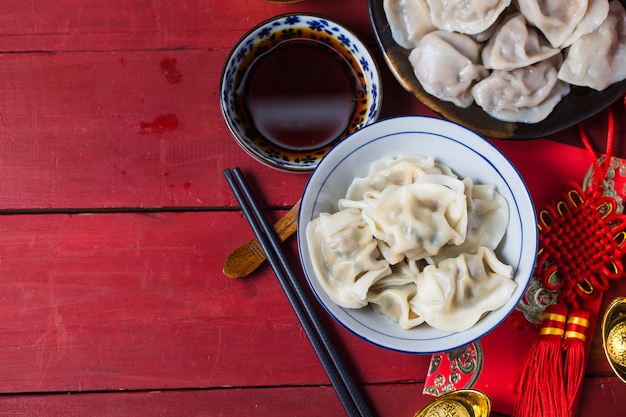 Chiński Jiaozi nowego roku żywności