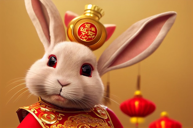 Zdjęcie chiński nowy rok królik tło