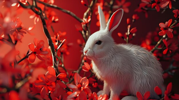 Chiński projekt Nowego Roku z tradycyjnym królikiem