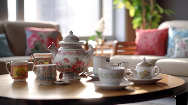 chiński zestaw herbaty HD 8K tapeta Obraz fotograficzny