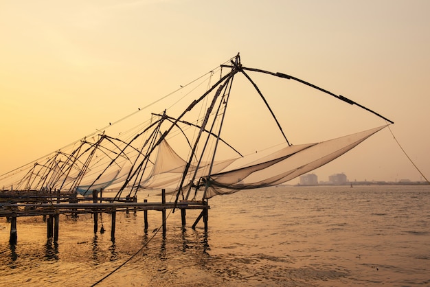 Chińskie sieci rybackie w Fort Kochi