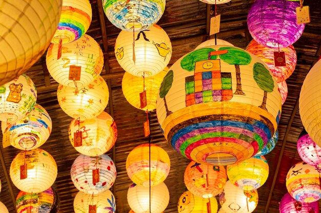 Chiny tradycyjne festiwale Lantern Festival Tajwańskie lampiony kolorowe