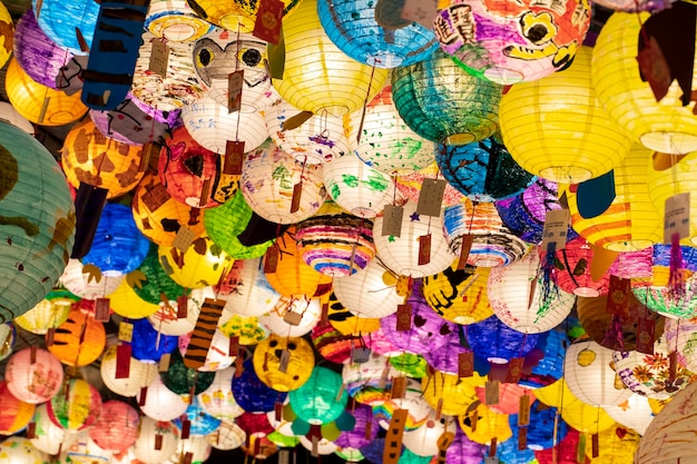 Chiny tradycyjne festiwale Lantern Festival Tajwańskie lampiony kolorowe