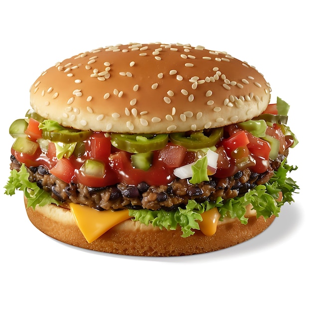 Chipotle Black Bean Burger na białym tle