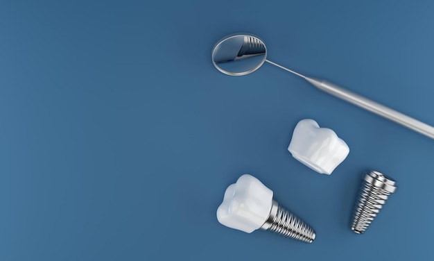 Chirurgia implantów dentystycznych renderowanie 3d