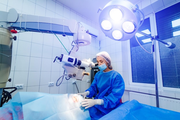 Chirurgia oka w szpitalu Proces operacyjny okulistyki