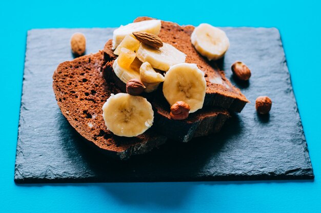 Chleb bananowy czekolada na czarny łupek, z bananów