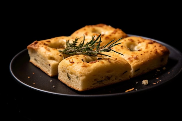 Chleb lub Focaccia z sosem Stół do serwowania uroczystej kolacji na urodziny lub wesele Diffe Generative AI