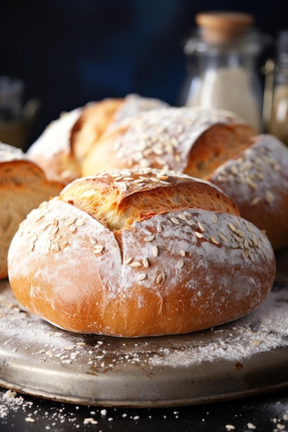 chleb posypany mąką