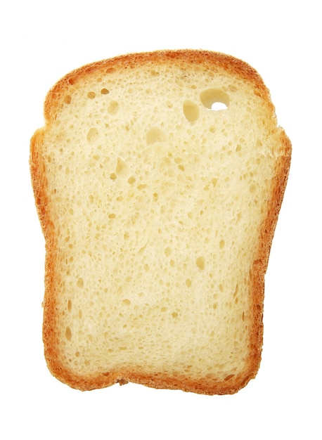 Chleb tostowy na białym tle na białym tle.