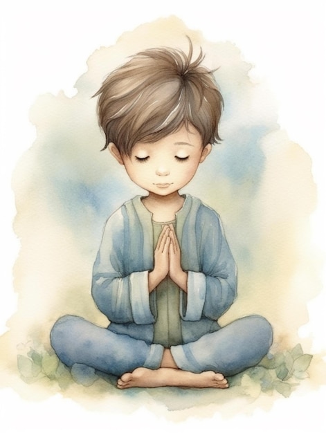 Chłopiec się modli