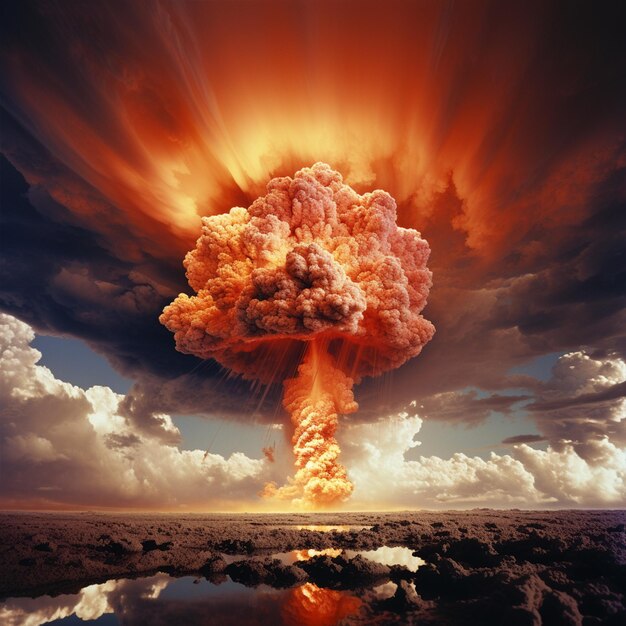Chmura grzybów po wybuchu bomby jądrowej