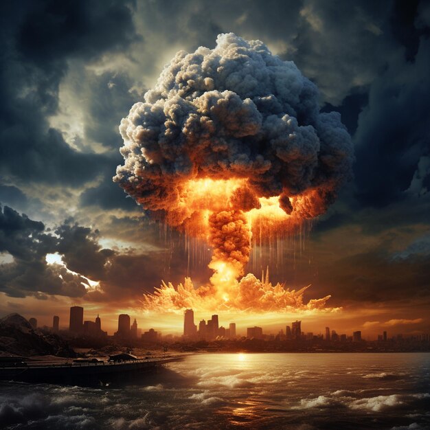 Chmura grzybów po wybuchu bomby jądrowej