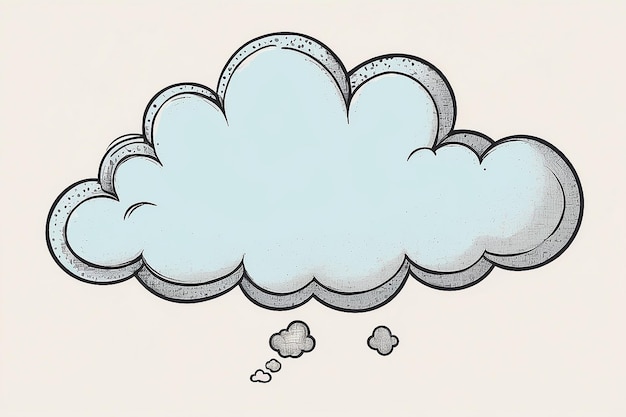 Chmura myśli i myśląca mowa bańka balonowa ręcznie narysowana na papierze