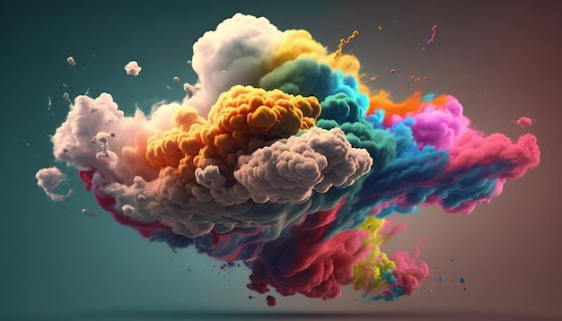 chmura wielobarwnych farb generatywnych ai