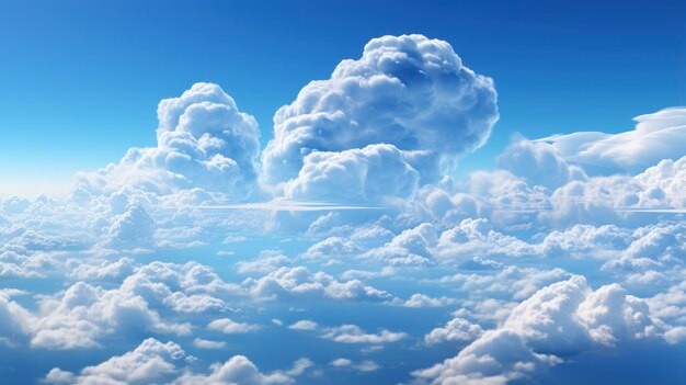 Chmury powietrzne na niebieskim niebie Niebieski tło w chmurach abstrakcyjny powietrze do prezentacji projektowania tekstu