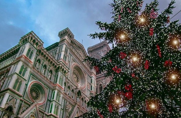 Choinka w pobliżu Santa Maria del Fiore, głównego kościoła Florencji