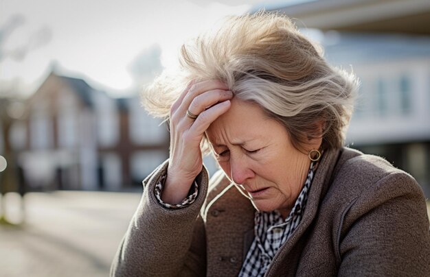 Zdjęcie chorą kobietę cierpiącą na objawy choroby alzheimera